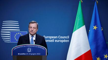 Mario Draghi am 24. Juni 2022 bei einem EU-Treffen.