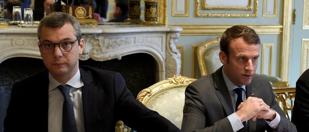 Alexis Kohler und Frankreichs Präsident Macron.