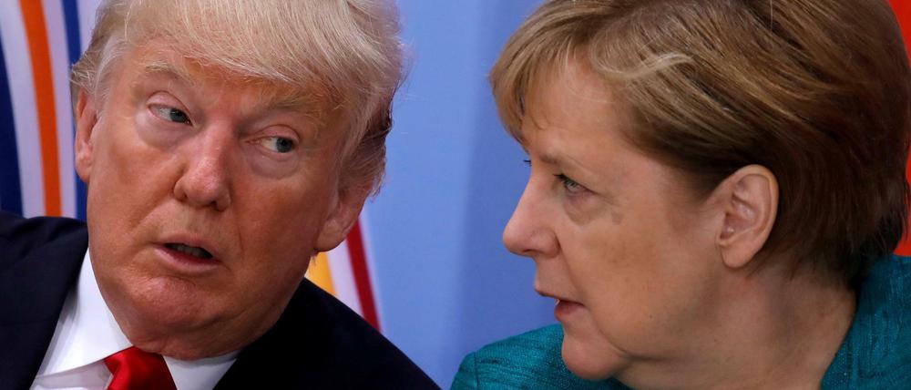 US-Präsident Donald Trump und Kanzlerin Angela Merkel auf dem G-20-Gipfel in Hamburg.