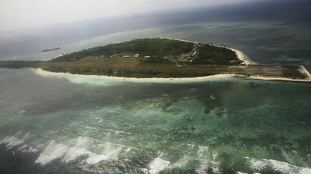 Ein Eiland der Spratly-Inseln im Südchinesischen Meer, um die es Streit zwischen China und anderen Staaten gibt.