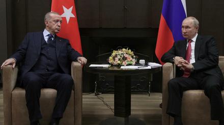 Erdogan und Putin bei einem Treffen in Sochi (Russland) im September 2021. 