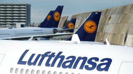 Am Frankfurter Flughafen steht eine Maschine der Lufthansa.