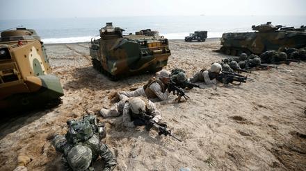 Vergangene gemeinsame Militärübung von USA und Südkorea im Jahr 2014.