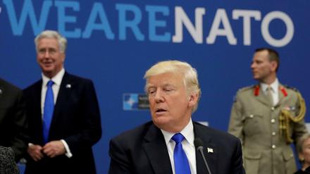 US-Präsident Donald Trump im Mai 2017 im Nato-Hauptquartier in Brüssel. Diese Woche trifft man sich wieder. 