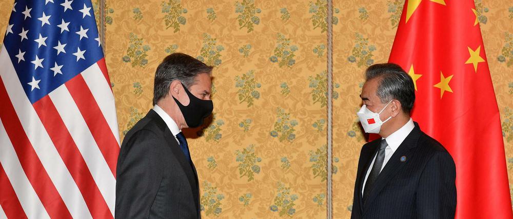 US-Außenminister Antony Blinken (links) und sein chinesischer Amtskollege Wang Yi (am 31. Oktober 2021 in Rom)
