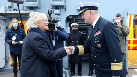 Verteidigungsministerin Christine Lambrecht (SPD) beim Antrittsbesuch bei Marinechef Kay-Achim Schönbach