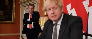 Auf Konfliktkurs. Brexit-Minister David Frost (im Hintergrund) und der britische Regierungschef Boris Johnson. 