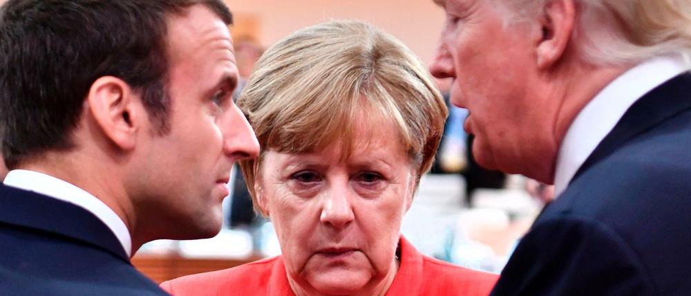 Macron, Merkel und Trump wollen Nachbesserungen am Abkommen. Aber mit unterschiedlichen Methoden. 