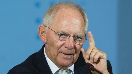 Finanzminister Wolfgang Schäuble (CDU) im Mai 2016 während einer Pressekonferenz in seinem Ministerium. 