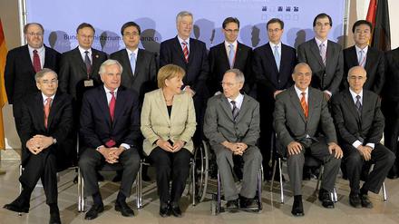 Erinnerungsfoto: Auf der internationalen Finanzmarktkonferenz in Berlin suchte Bundeskanzlerin Angela Merkel Verbündete für ihren neuen Kurs.