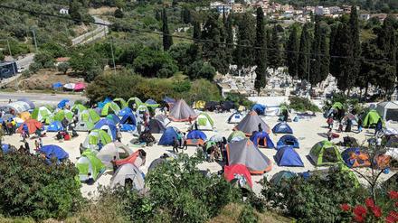 Ein Teil des Flüchtlingscamps auf Samos. 