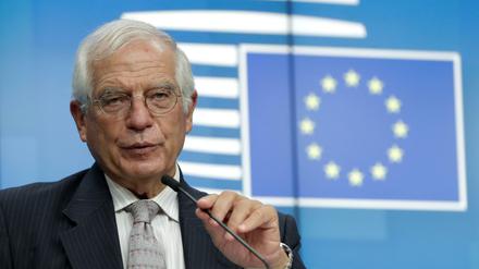 Der EU-Außenbeauftragte Josep Borrell am Montag nach dem Treffen der europäischen Außenminister in Brüssel.