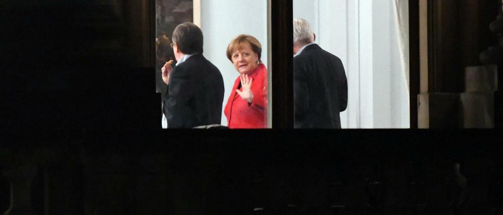 Angela Merkel bei einer Runde der Sondierungsverhandlungen.