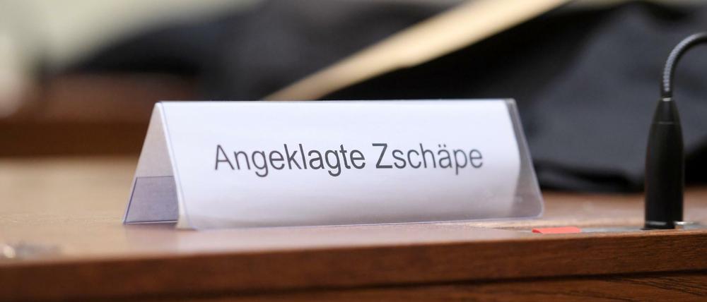 NSU-Prozess: Der Platz der Hauptangeklagten Beate Zschäpe im Oberlandesgericht in München