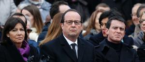 Frankreichs Präsident Francois Hollande beim Gedenken an die Opfer der Terroranschläge am 10. Januar 2016.