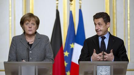 Angespannte Mienen: Angela Merkel und Nicolas Sarkozy.