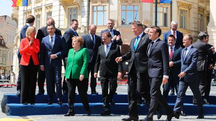 Die EU-Staatschefs bei einem Fototermin in Sibiu.