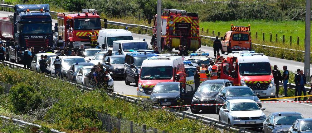 Ein Verdächtiger wurde auf einer Autobahn Richtung Nordfrankreich gestoppt.