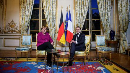 Zwei, die sich verstehen: Angela Merkel und Emmanuel Macron (bei einem Treffen am Freitag im Elysee-Palast). 