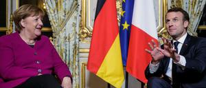 Große Pläne: Frankreichs Präsident Macron im Gespräch mit Angela Merkel. 