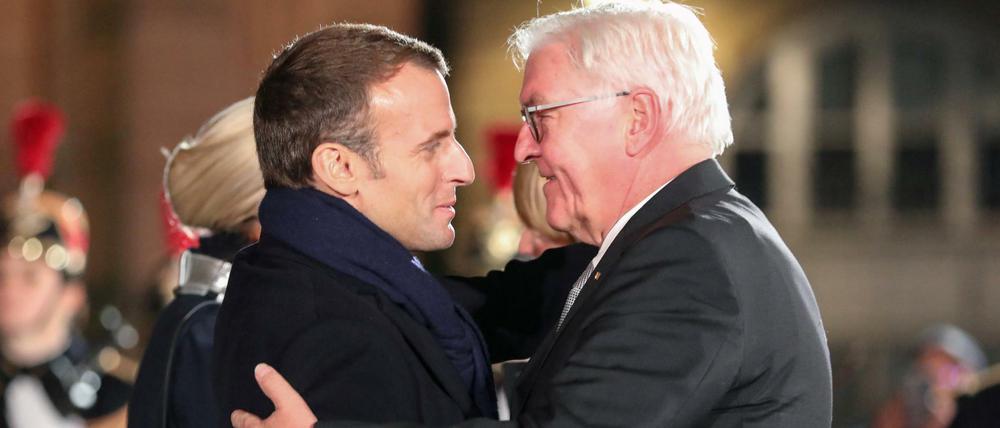 Zwei, die sich verstehen: Der französische und der deutsche Präsident - hier bei der Feierlichkeit im November 2018. 
