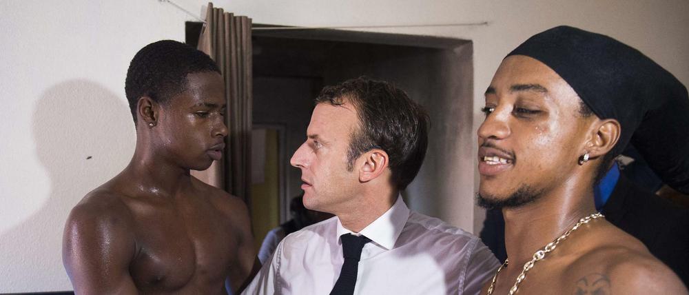 Frankreichs Präsident Emmanuel Macron auf der Karibikinsel Saint-Martin