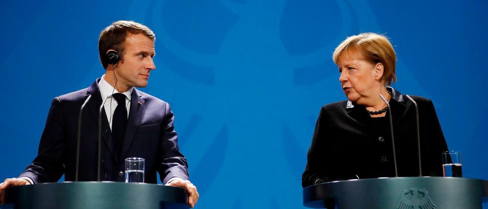 Emmanuel Macron und Angela Merkel bei ihrem Treffen am 18. November in Berlin.