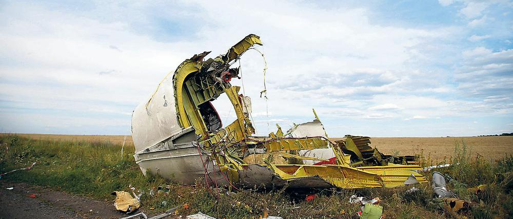 Trümmer des malaysischen Passagierflugzeuges MH17, das 2014 über der Ost-Ukraine abgeschossen wurde.