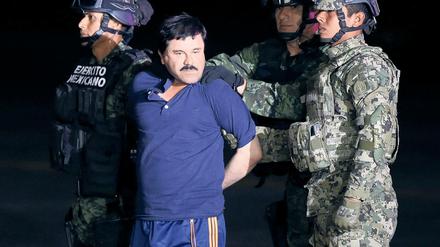 Drogenboss Joaquín „El Chapo“ Guzmán bei seiner Festnahme 2016. 