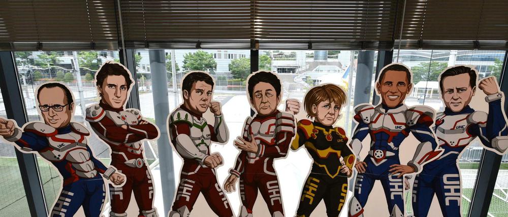 Die G-7-Führer als Pappfiguren in Japan