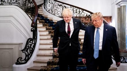 Der britische Premier Boris Johnson (links) und US-Präsident Donald Trump beim G-7-Gipfel in Biarritz 2019.
