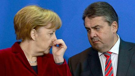 Die Stimmung war schon besser: Kanzlerin Angela Merkel (CDU) und Vizekanzler Sigmar Gabriel (SPD).