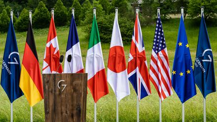Außer Spesen nichts gewesen? Flaggen der G7-Staaten in Elmau.