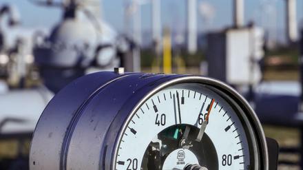 Ein Manometer zeigt den Druck im Erdgasnetz an