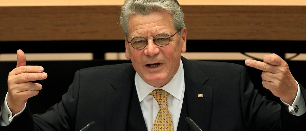 Joachim Gauck bei seiner Rede im Berliner Abgeordnetenhaus.