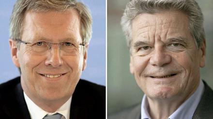 Christian Wulff (l.) und Joachim Gauck.