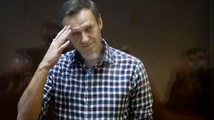 Der Kreml-Kritiker Alexej Nawalny am Samstag in einem Moskauer Bezirksgericht. 