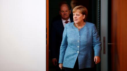 Bundeskanzlerin Angela Merkel (CDU) und Finanzminister Olaf Scholz (SPD).