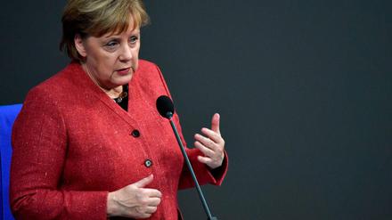 Bundeskanzlerin Angela Merkel bei der Regierungsbefragung am Mittwoch im Deutschen Bundestag.