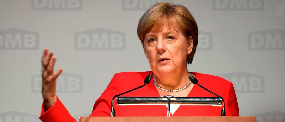Bundeskanzlerin Angela Merkel am Freitag beim Deutschen Mieterbund.