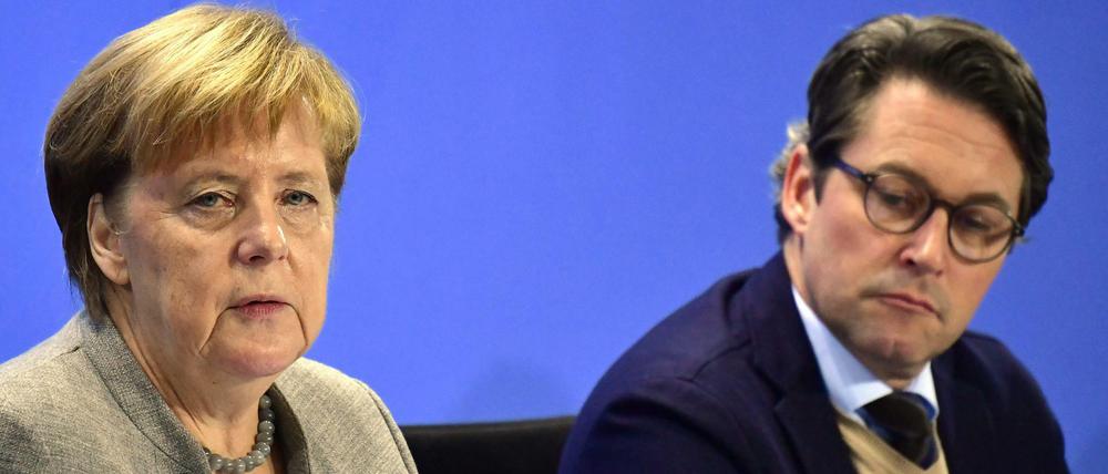 Bundeskanzlerin Angela Merkel und Verkehrsminister Andreas Scheuer am Montag in Berlin.
