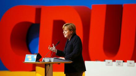 Bundeskanzlerin Angela Merkel am Montag auf dem CDU-Parteitag.