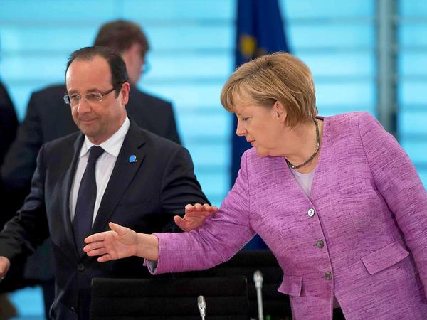 Spitzentreffen im Kanzleramt: Frankreichs Staatschef Francois Hollande und Bundeskanzlerin Angela Merkel.