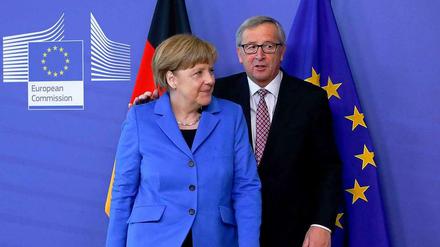 Kanzlerin Angela Merkel und EU-Kommissionschef Jean-Claude Juncker am Mittwoch in Brüssel.