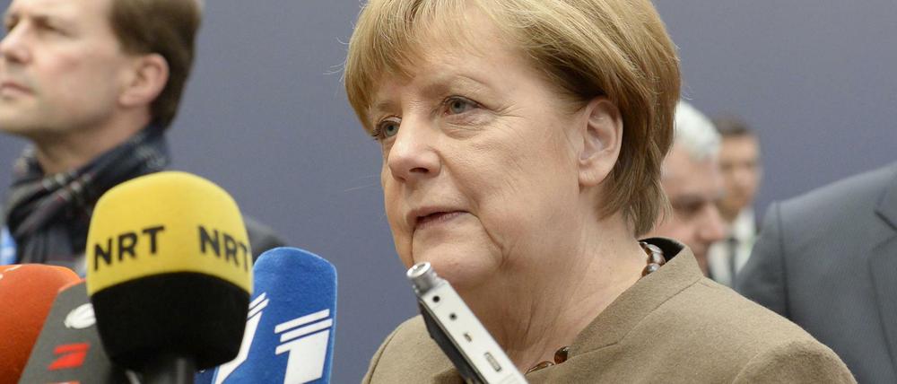 Bundeskanzlerin Angela Merkel am Donnerstag bei ihrem Eintreffen beim EU-Gipfel in Brüssel.