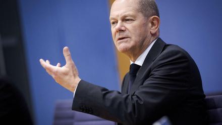 Schwerer Tag: Olaf Scholz hielt am Donnerstag seine erste Rede als faktischer Mehrheitsführer im Bundestag.