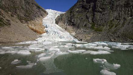 Schmelzender Gletscher in Norwegen.