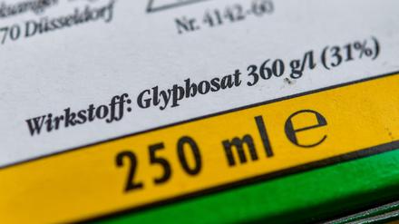 Umstrittener Stoff: Verpackung eines Unkrautvernichtungsmittel, das den Wirkstoff Glyphosat enthält