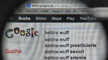 Bettina Wulff hat was gegen die Google.