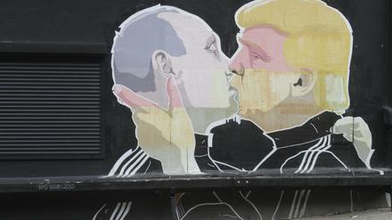 Im Baltikum ist die Angst vor eine engen Kooperation von Russland und den USA groß. Hier ein Graffiti in Litauen.